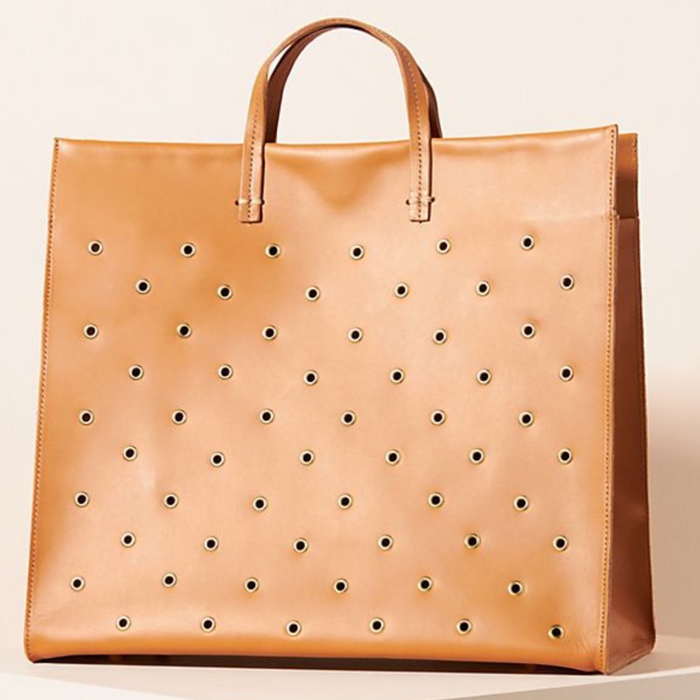 Clare V. Simple Grommet Leather Tote